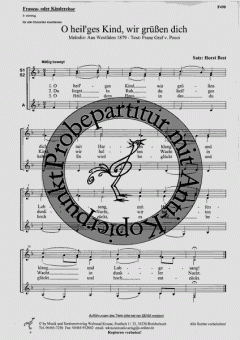 O heil'ges Kind, wir grüssen dich 