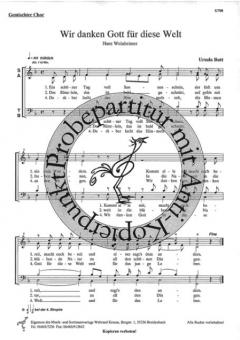 Wir danken Gott für diese Welt (Ursula Butt) 