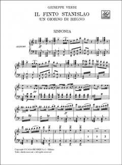 Finto Stanislao Opera Completa Per Canto E Pianofo von Giuseppe Verdi 