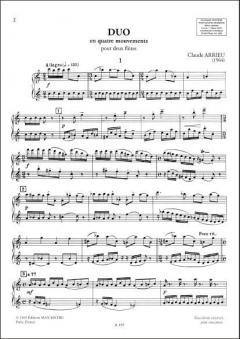 Duo En Quatre Mouvements, pour Deux Flutes von Claude Arrieu 
