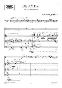 Neumes Hautbois / Piano von Maurice Ohana 