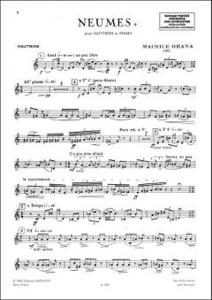 Neumes Hautbois / Piano von Maurice Ohana 