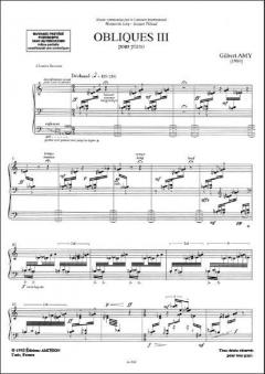 Oblique III Piano von Gilbert Amy 