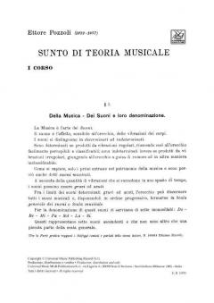 Sunto Di Teoria Musicale. I Corso von Ettore Pozzoli 