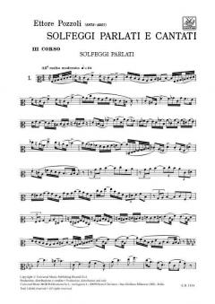 Solfeggi Parlati E Cantati. III Corso von Ettore Pozzoli 