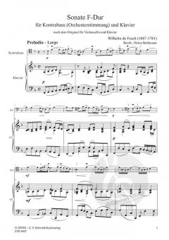 Sonate F-Dur von Willem de Fesch für Kontrabass und Klavier nach dem Original für Violoncello und Klavier im Alle Noten Shop kaufen