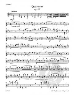 Streichquartett Es-Dur op. 127 von Ludwig van Beethoven im Alle Noten Shop kaufen (Stimmensatz)