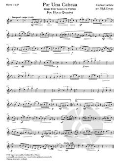 Por una Cabeza von Carlos Gardel für Hornquartett