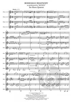 Bohemian Rhapsody von Freddie Mercury für Hornquartett