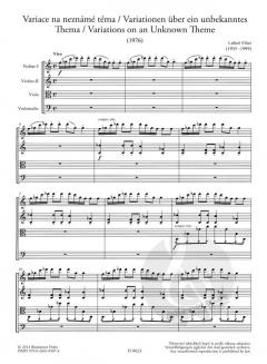 Variationen über ein unbekanntes Thema von Luboš Fišer für Streichquartett im Alle Noten Shop kaufen