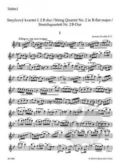 Streichquartett Nr. 2 B-Dur B 17 von Antonín Dvorák im Alle Noten Shop kaufen (Stimmensatz)