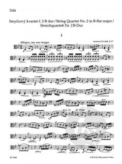 Streichquartett Nr. 2 B-Dur B 17 von Antonín Dvorák im Alle Noten Shop kaufen (Stimmensatz)