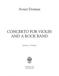 Concerto For Violin And A Rock Band (Avner Dorman) 