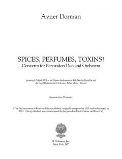Spices, Perfumes, Toxins! - Movement I von Avner Dorman 