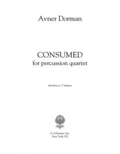Consumed von Avner Dorman für Percussion Quartett im Alle Noten Shop kaufen