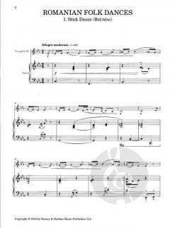 Romanian Folk Dances for Trumpet von Béla Bartók im Alle Noten Shop kaufen