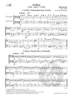 44 Duos von Béla Bartók für 2 Violoncelli im Alle Noten Shop kaufen