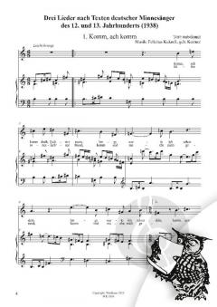 Drei Lieder nach Texten deutsche Minnesänger des 12. und 13. Jhd. von Felicitas Kukuck 