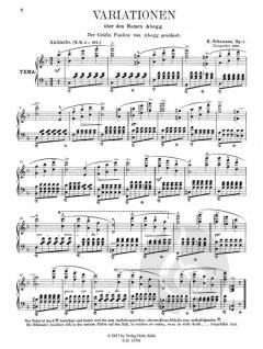 Klavier-Werke 1: Variationen über den Namen 'Abegg' op. 1 von Robert Schumann im Alle Noten Shop kaufen