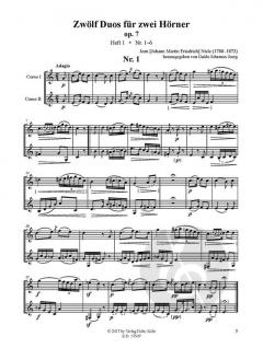 12 Grands Duos op. 7 Heft 1 von Johann Friedrich Nisle für Horn Duett