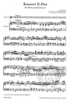 Hornkonzert E-Dur von Franz Danzi für Horn und Klavier