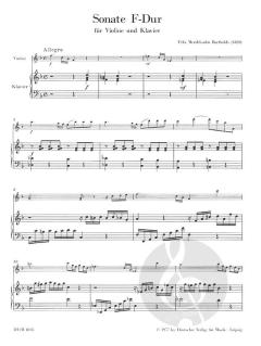 Sonate F-Dur MWV Q7 (1920) von Felix Mendelssohn Bartholdy 