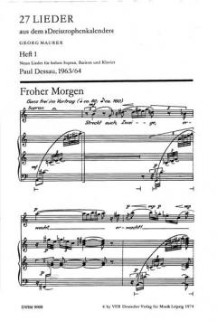 27 Lieder aus dem Dreistrophenkalender Heft 1 von Paul Dessau 