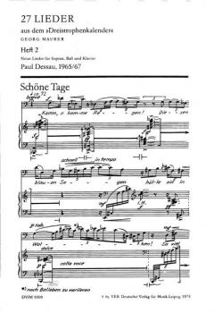 27 Lieder aus dem Dreistrophenkalender Heft 2 von Paul Dessau 