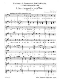 Ausgewählte Lieder 1 nach Texten von Brecht von Hanns Eisler 