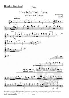 Ungarische Nationaltänze op. 311 von Wilhelm Popp für Flöte und Klavier im Alle Noten Shop kaufen