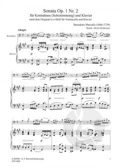 Sonata op. 1 Nr. 2 von Benedetto Marcello für Kontrabass und Klavier im Alle Noten Shop kaufen