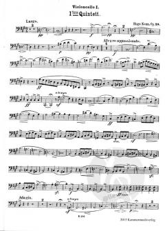 1. Quintett fis-Moll op. 28 von Hugo Kaun für 2 Violinen, Viola und 2 Violoncelli im Alle Noten Shop kaufen (Stimmensatz)