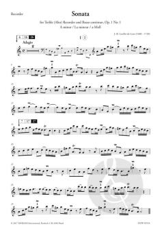 Sonata for Treble (Alto) Recorder and B. c. (Jean Baptiste Loeillet 'de Gant) 