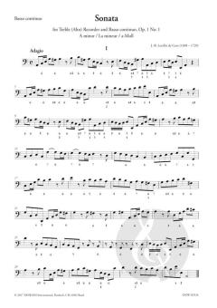 Sonata for Treble (Alto) Recorder and B. c. (Jean Baptiste Loeillet 'de Gant) 