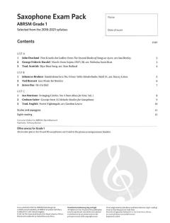 Saxophone Exam Pack 2018-2021 