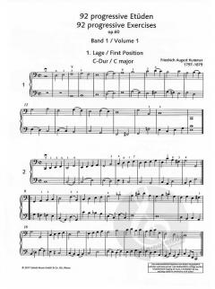 92 progressive Etüden op. 60 - Band 1 (Nr. 1-57) von Friedrich August Kummer 