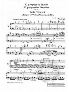 92 progressive Etüden op. 60 - Band 2 (Nr. 58-92) von Friedrich August Kummer 
