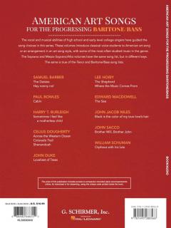 American Art Songs For The Progressing Singer - Baritone/Bass 