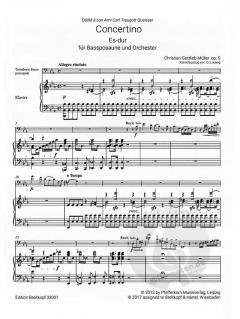 Concertino Es-dur op. 5 von Christian Gottlieb Müller für Bassposaune und Orchester im Alle Noten Shop kaufen