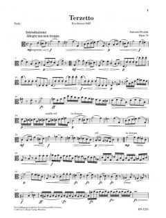 Terzetto C-dur op. 74 von Antonín Dvorák für 2 Violinen und Viola im Alle Noten Shop kaufen (Stimmensatz)