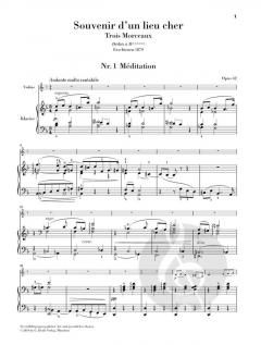 Souvenir d'un lieu cher op. 42 von Pjotr Iljitsch Tschaikowski für Violine und Klavier im Alle Noten Shop kaufen