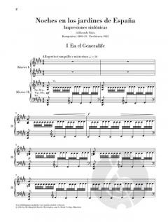 Nächte in spanischen Gärten von Manuel de Falla für Klavier und Orchester - Klavierauszug im Alle Noten Shop kaufen