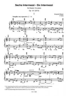 6 Intermezzi op. 121 von Krzysztof Meyer für Klavier im Alle Noten Shop kaufen