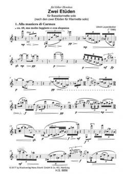 2 Etüden von Ulrich Leyendecker für Bass-Klarinette solo im Alle Noten Shop kaufen