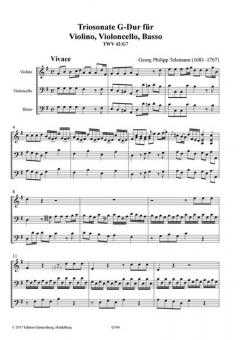 Triosonate G-Dur TWV 42:G7 von Georg Philipp Telemann 