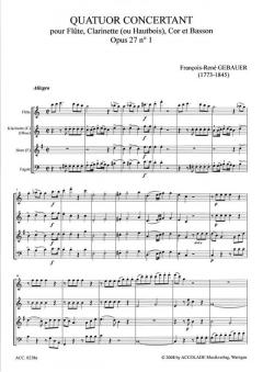 Quatuor concertant op. 27,1 von François-René Gebauer 