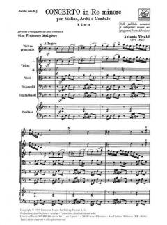 Concerto D Minor Violin Strings Continuo Rv248 Score Fi#21 T74 (Gian Francesco Malipiero) 