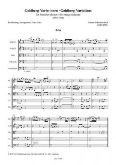 Goldberg-Variationen BWV 988 von Johann Sebastian Bach für Streichorchester im Alle Noten Shop kaufen