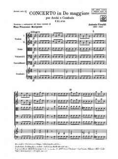 Concerto In C Major Strings Continuo Rv109 Score Fxi#23 T185 (Antonio Vivaldi) 