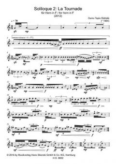 Soliloque 2: La Tornade für Horn in F (2012) von Osmo Tapio Räihälä für Horn in F (2012)